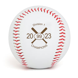 Baseball Crossed Bats Laser Engraved Baseball