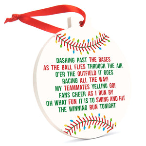 Baseball Round Ceramic Ornament - Jingle All the Way