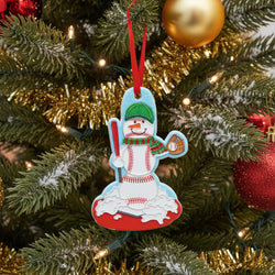Baseball Ornament - Baseball Snowman