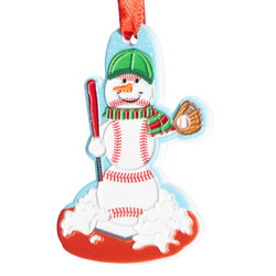 Baseball Ornament - Baseball Snowman