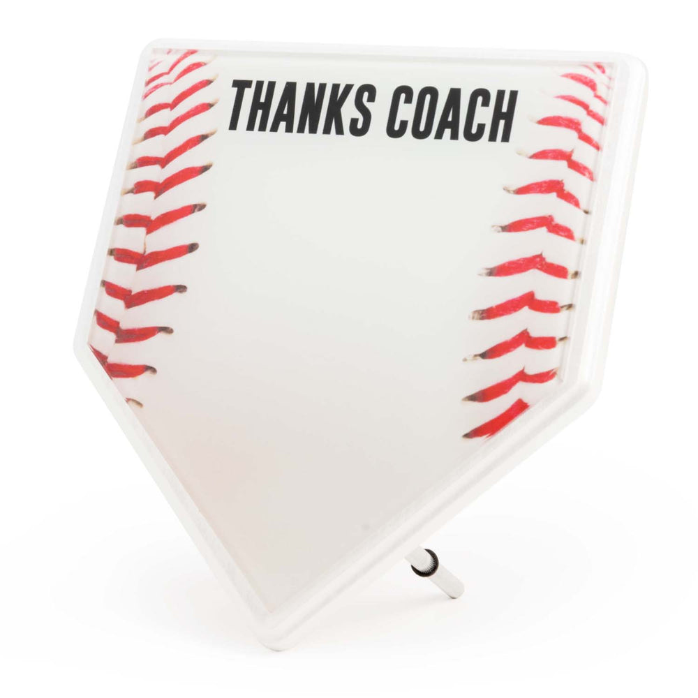 Premier Wooden Baseball Home Plate Plaque - Thanks Coach