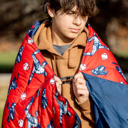 Baseball Gameday Puffle Blanket - Batter Up Baseball