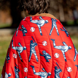 Baseball Gameday Puffle Blanket - Batter Up Baseball