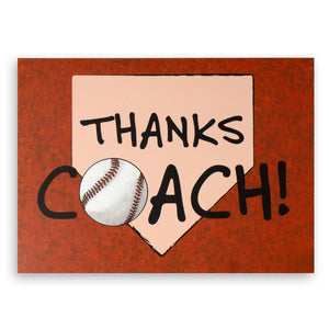 Baseball Greeting Card - Thanks Baseball Coach