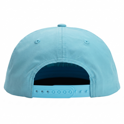 back of a carolina blue rope cap on a white background