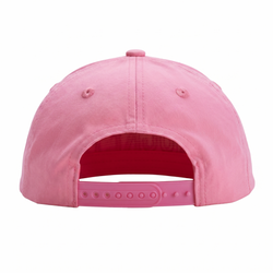 back of a pink rope cap on a white background