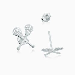 Livia Collection Sterling Silver Crossed Lacrosse Sticks Post Earrings