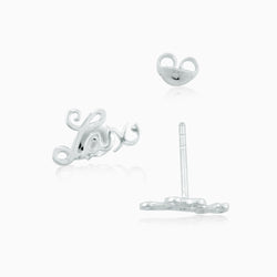 Livia Collection Sterling Silver Lacrosse Script Post Earrings