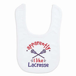 Lacrosse Baby Bib - Apparently, I Like Lacrosse