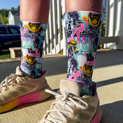 Girls Lacrosse Graphic Flex Mid-Calf Socks - Lax Girl Life