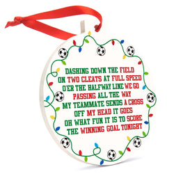 Soccer Round Ceramic Ornament - Jingle All the Way