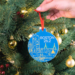 Running Round Ceramic Ornament - Boston Twenty Six Point Two