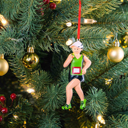 Runner Resin Figure Ornament - Male with Hat (Neon)