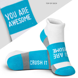 Socrates® Woven Performance Socks You Are Awesome (Teal)