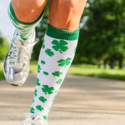 Woven Yakety Yak! Knee High Socks - Lucky Clover