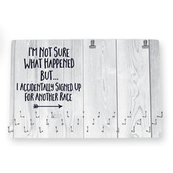 Running Large Hooked on Medals and Bib Hanger - Signed Up For Another Race