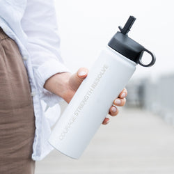 RunTechnology® Water Bottle - Courage Strength Resolve
