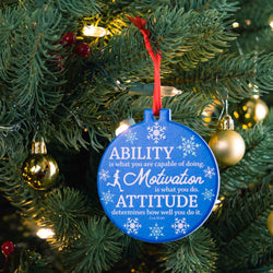 Running Round Ceramic Ornament - Ability, Motivation, Attitude