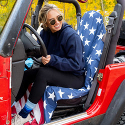 RunTechnology® Athletic Moisture-Wicking Towel Car Seat Cover - Patriotic