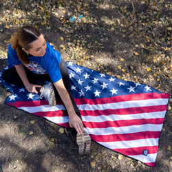 RunTechnology® Athletic Moisture-Wicking Towel Car Seat Cover - Patriotic