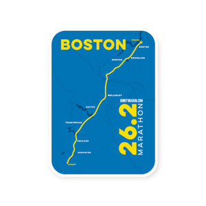 Running Sticker - Boston 26.2 Map