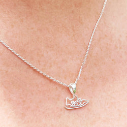 Sterling Silver 26.2 Shoe Necklace