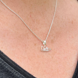 Sterling Silver 26.2 Shoe Necklace