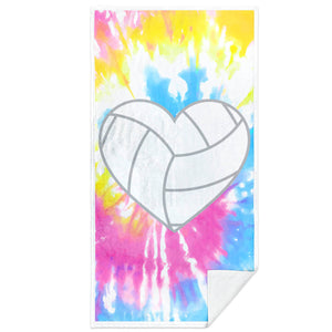 Volleyball Premium Beach Towel - Volleyball Heart