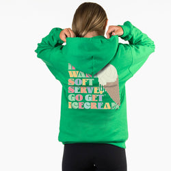 Volleyball Hooded Sweatshirt - If You Want Soft Serve (Back Design)