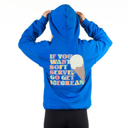Volleyball Hooded Sweatshirt - If You Want Soft Serve (Back Design)
