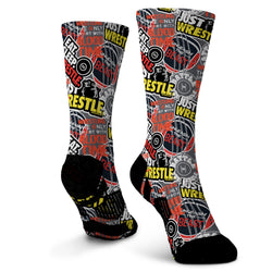 Wrestling Graphic Flex Mid-Calf Socks - Wrestling Life