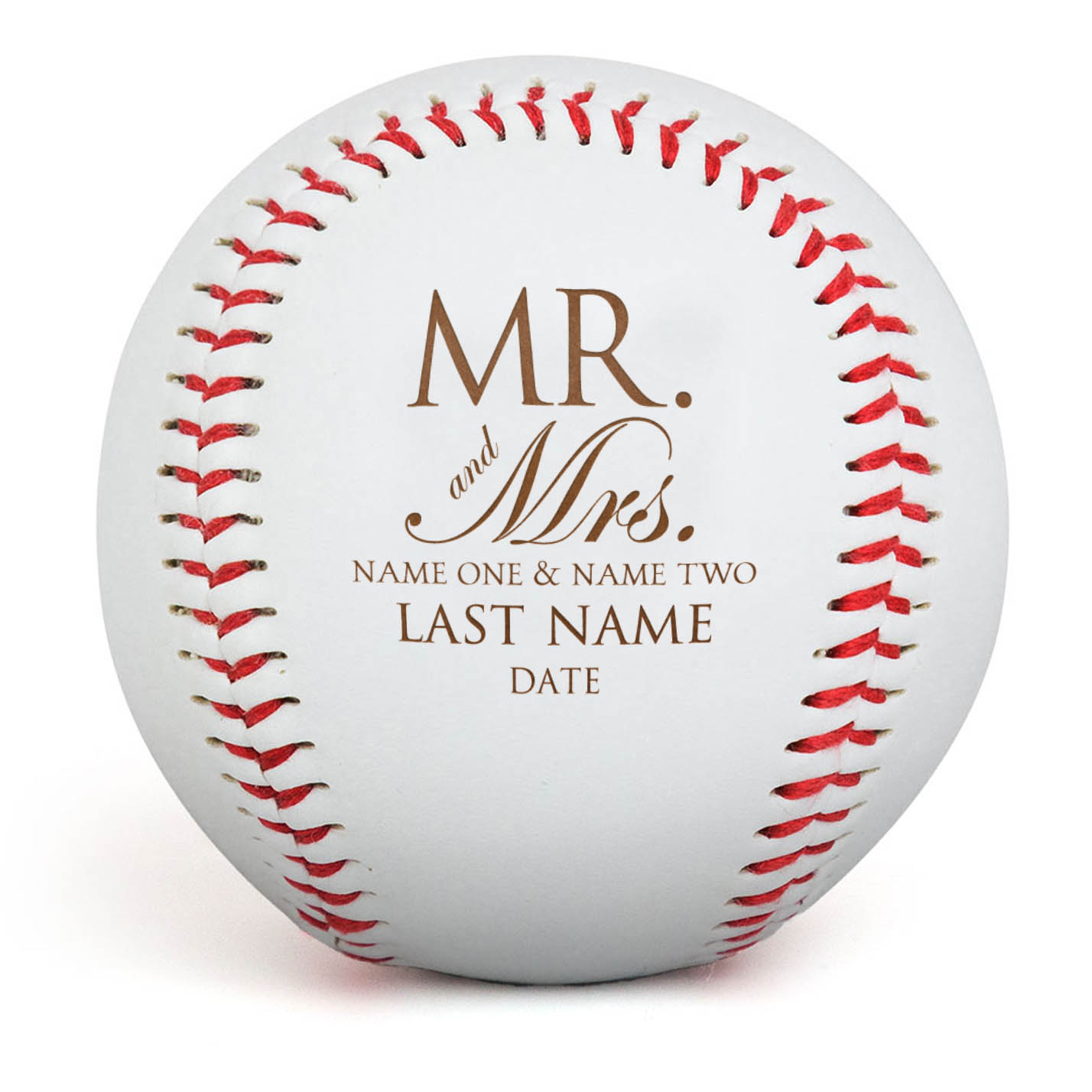 Engraved Baseball - Wedding Announcement - Personalization Image