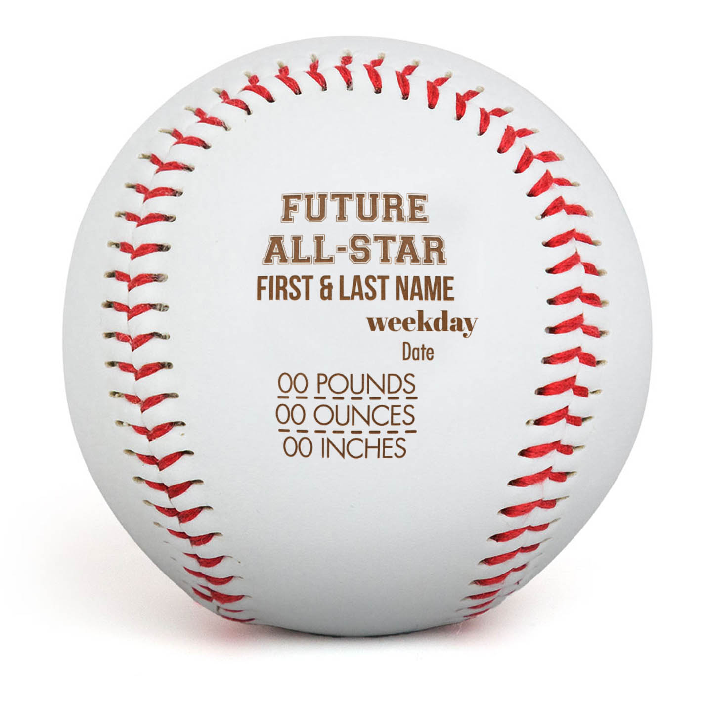Engraved Baseball - New Born - Personalization Image