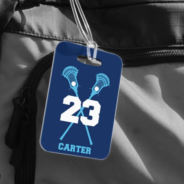 Guys Lacrosse Personalized Bag Tags