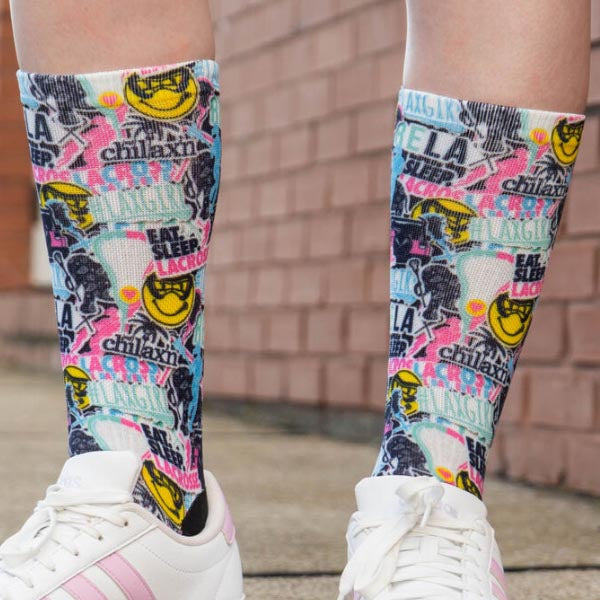 Girls Lacrosse Graphic Flex Mid-Calf Socks
