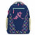 Backpack with a Pink Neon Hockey Girl Graphic and a neon hockey girl pattern with mesh pockets on both sides