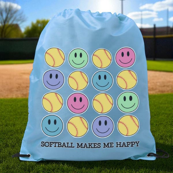 Softball Drawstring Backpacks