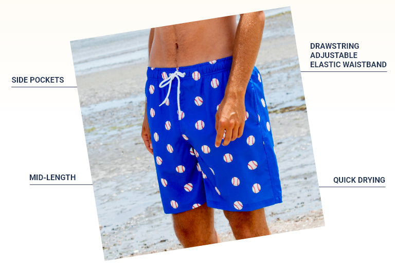 BASEBALL SWIM TRUNKS DETAILS