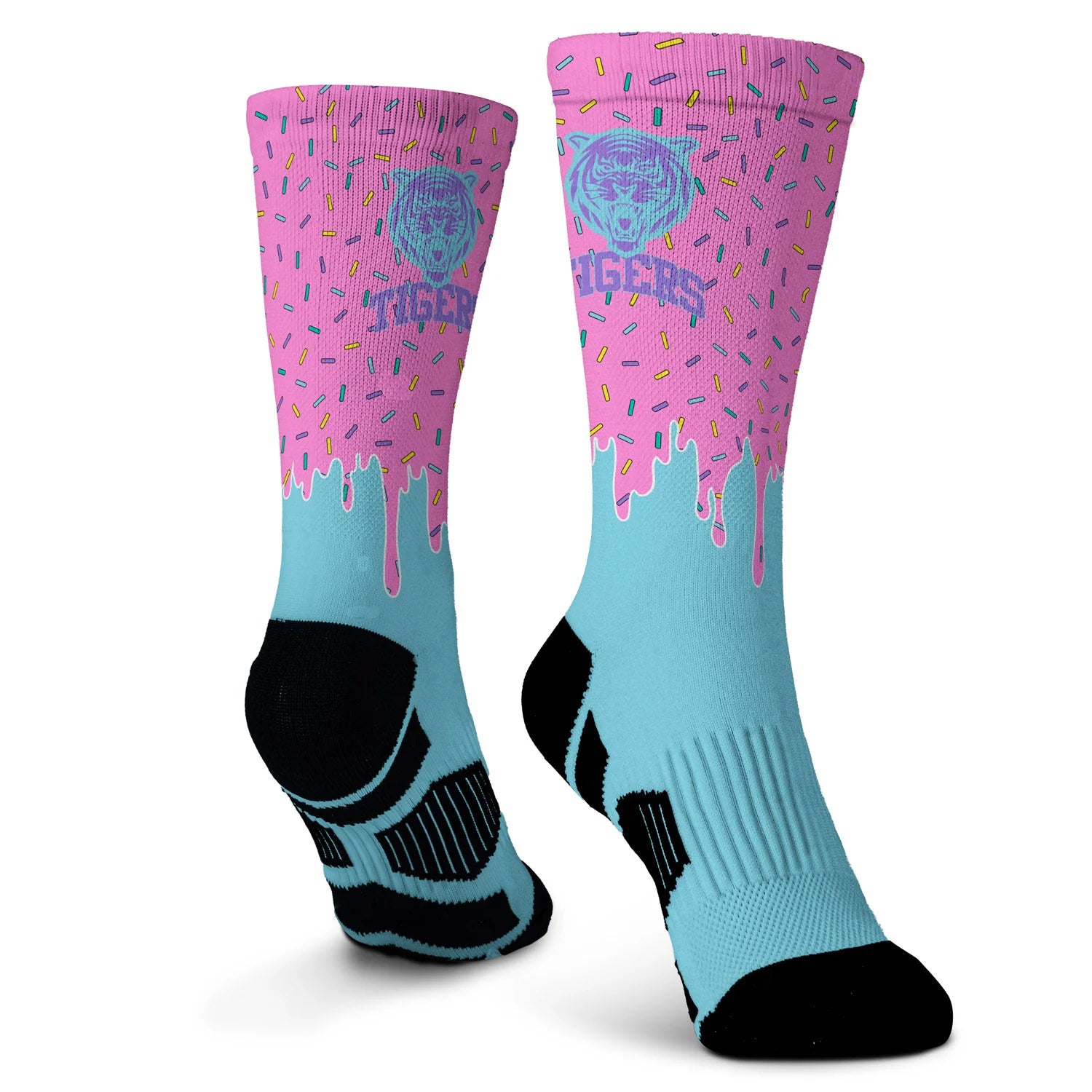 Custom Team Graphic Flex Mid-Calf Socks - Wrestling