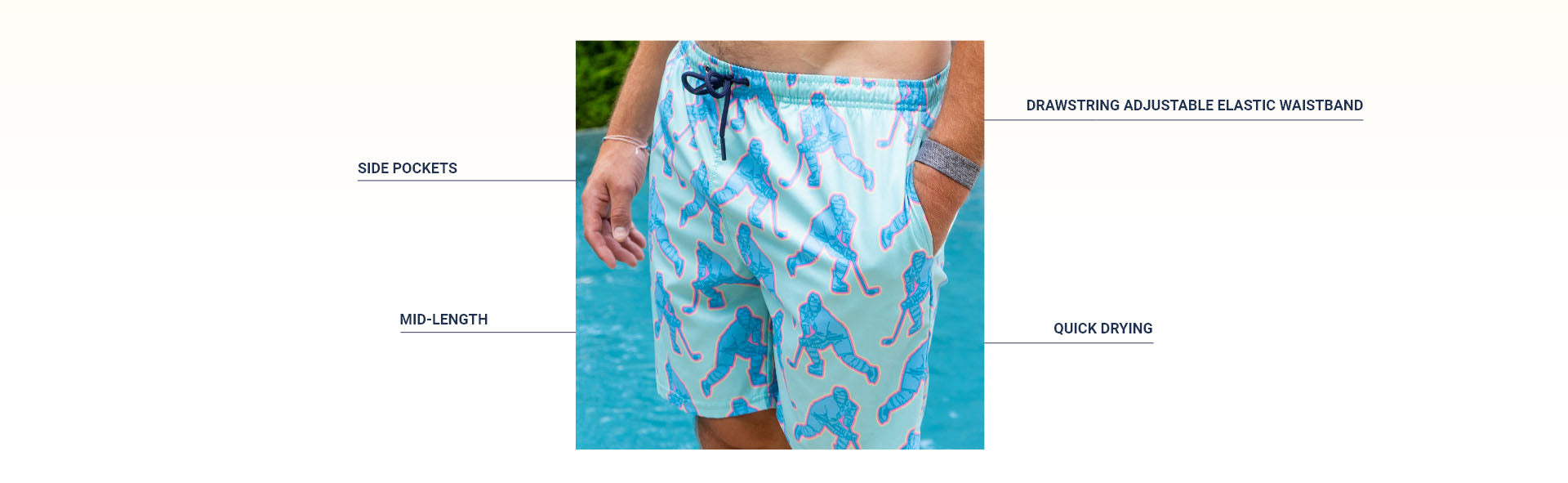 HOCKEY SWIM TRUNKS DETAILS