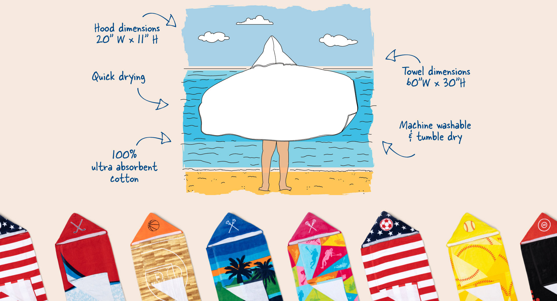 Hooded Beach Towel Features