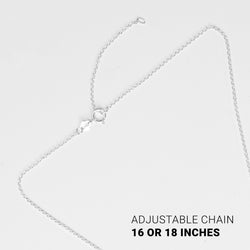 Sterling Silver Lacrosse Stick Pendant Necklace with Cubic Zirconia