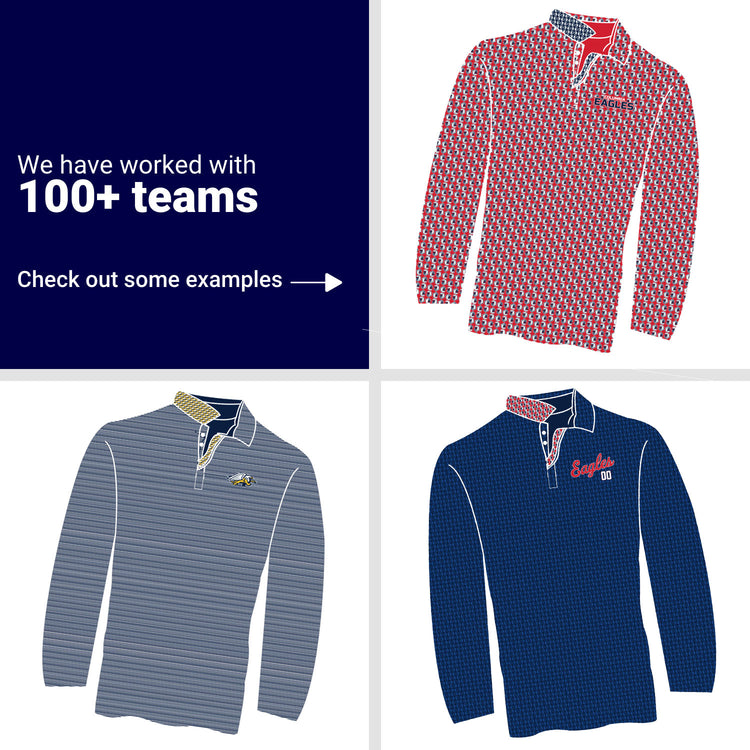 Custom Team Long Sleeve Polo - Guys Lacrosse