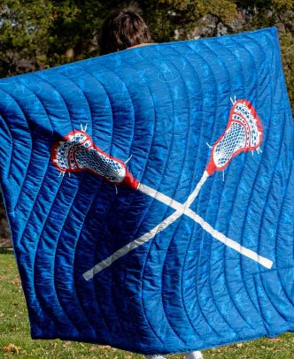 ChalkTalkSPORTS Lacrosse Beach Towel - 60" X 30", Blue Crossed Sticks Design