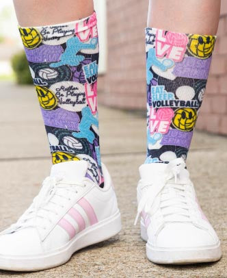 Graphic Mid-Calf Socks