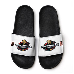 Hockey Airslide Slide Sandals - Nashville Warriors - Traditional Logo -  White