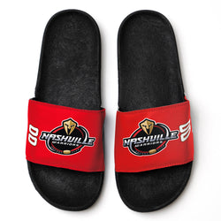 Hockey Airslide Slide Sandals - Nashville Warriors - Traditional Logo -  Red