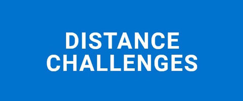 Text 'DISTANCE CHALLENGES' on a blue background