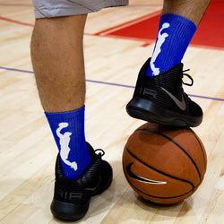 Basketball Woven Mid-Calf Socks - Player (Royal Blue/White)