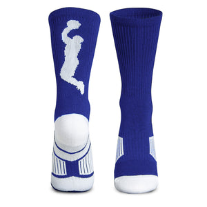 Basketball Woven Mid-Calf Socks - Player (Royal Blue/White)